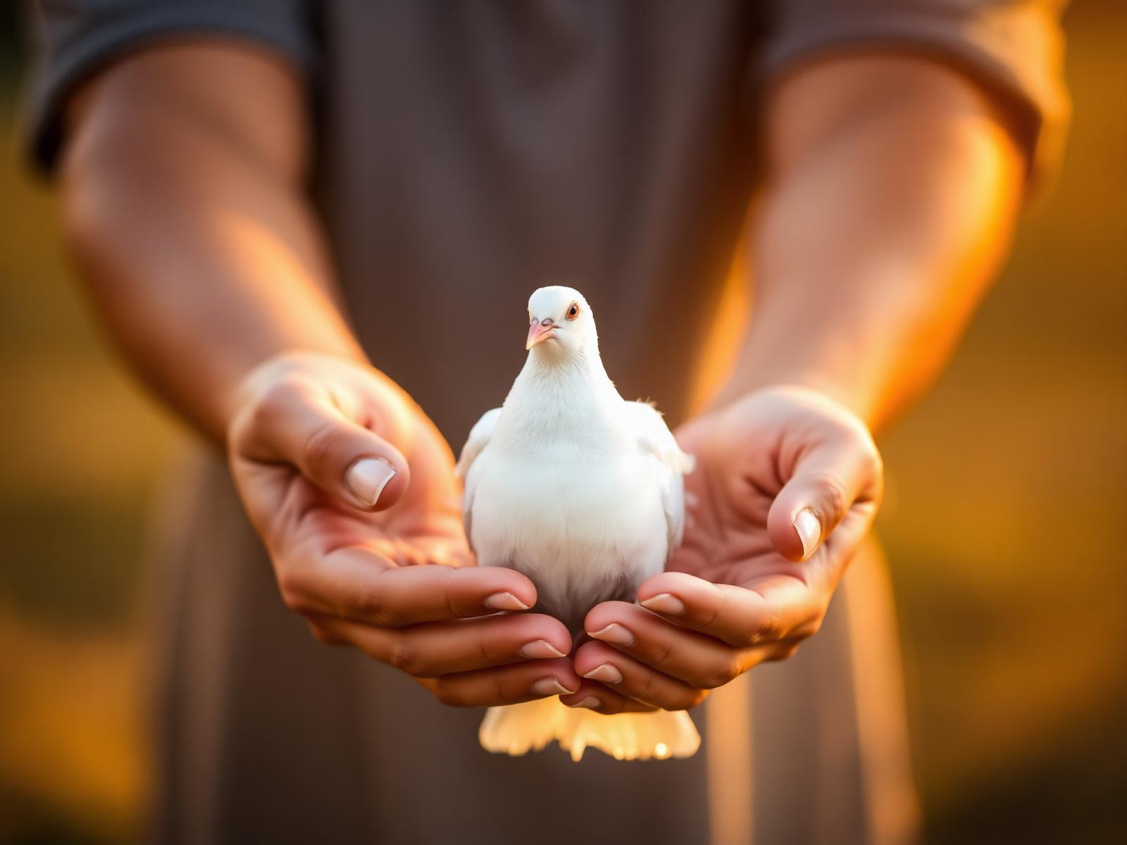Manos protegiendo símbolo de paz familiar